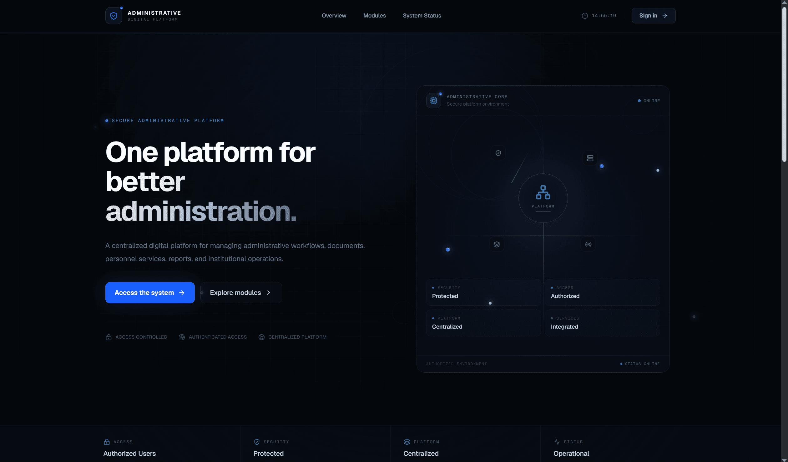 Government Administration System project preview