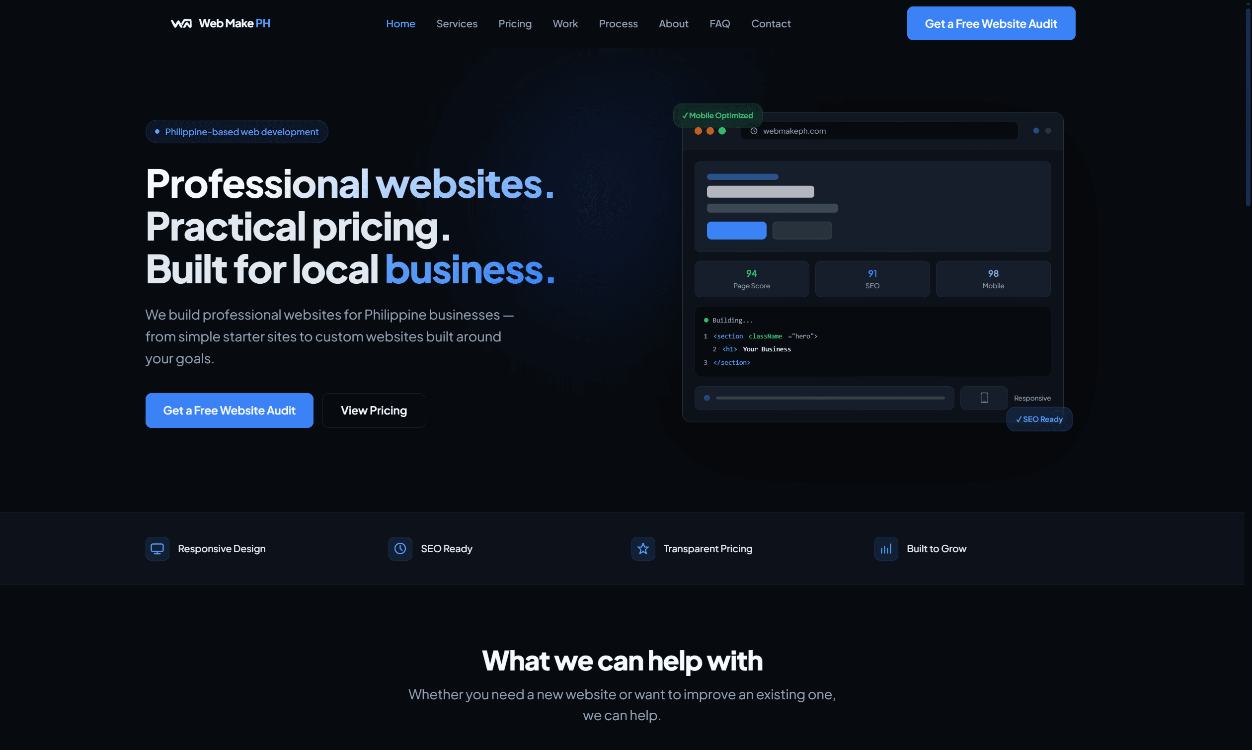 WebMakePH Business Website project preview